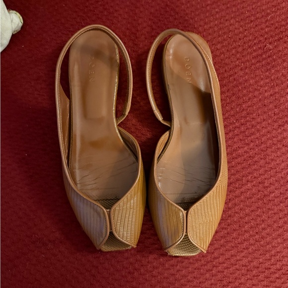 Doen Chloe Slingback In Oak Faux Lizard - Picture 6 of 9